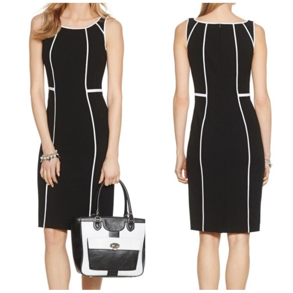 White House Black Market Dresses & Skirts - White House Black Market Black Piped
Sheath Dress Size 0